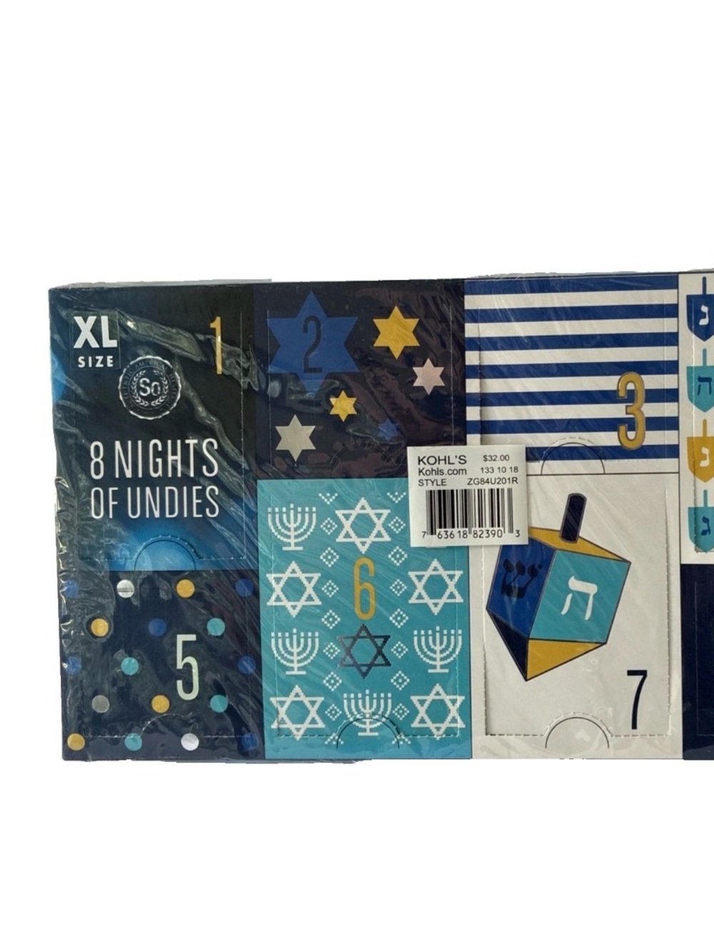 SO Hanukkah Women's 8 Nights of  Undies Panties XL Hanukah New